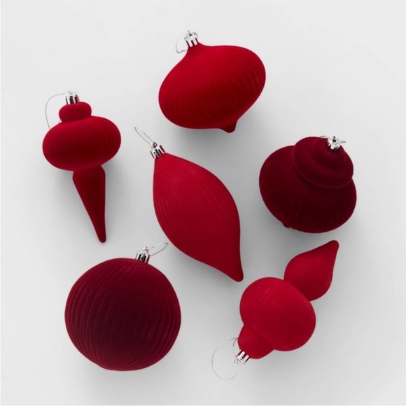 Target Wondershop Ornament Set Flocked Finial Christmas Tree and Figurine Tree - Picture 2 of 4